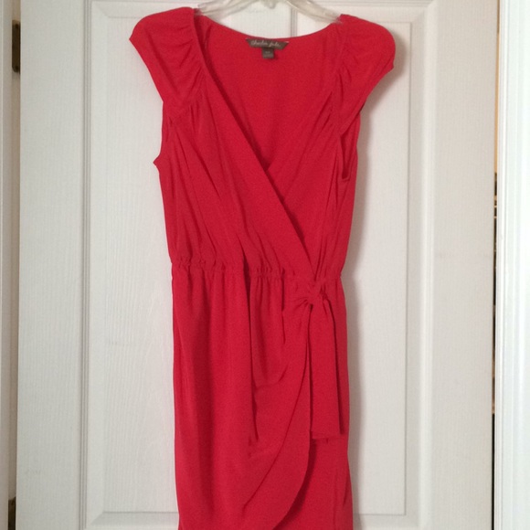 Coral color wrap dress - Picture 1 of 1